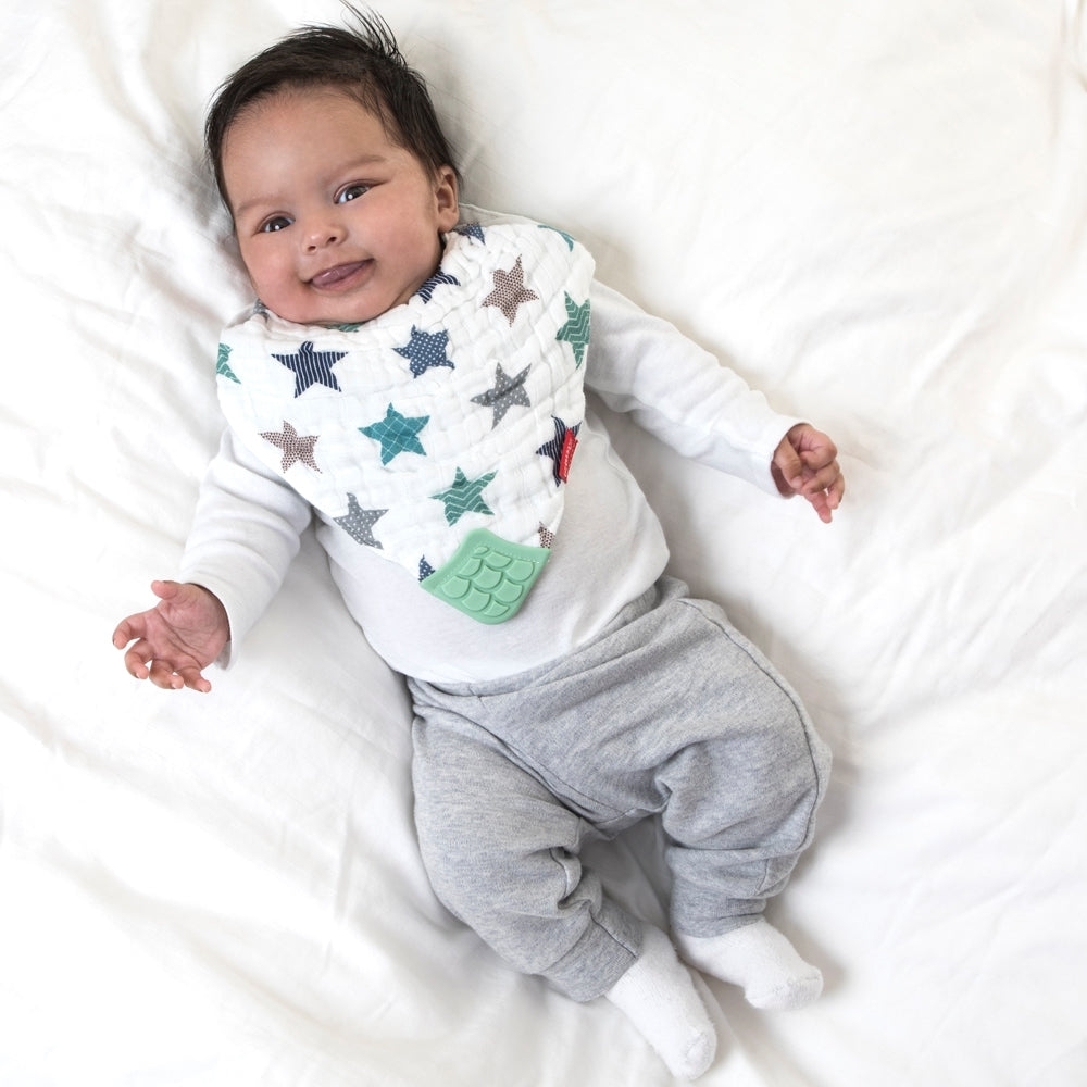 100% Natural Cotton Muslin Teething Bib (2 Pack)