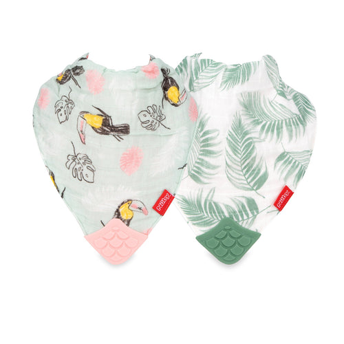 100% Natural Cotton Muslin Teething Bib (2 Pack)