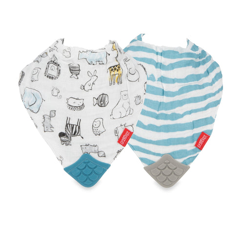 100% Natural Cotton Muslin Teething Bib (2 Pack)