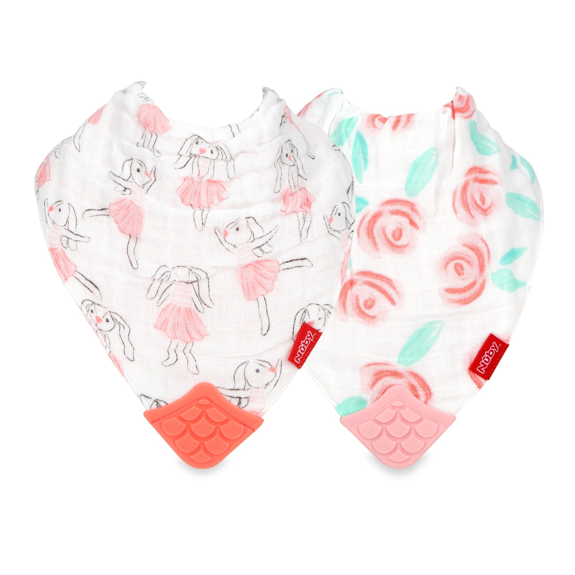 100% Natural Cotton Muslin Teething Bib (2 Pack)