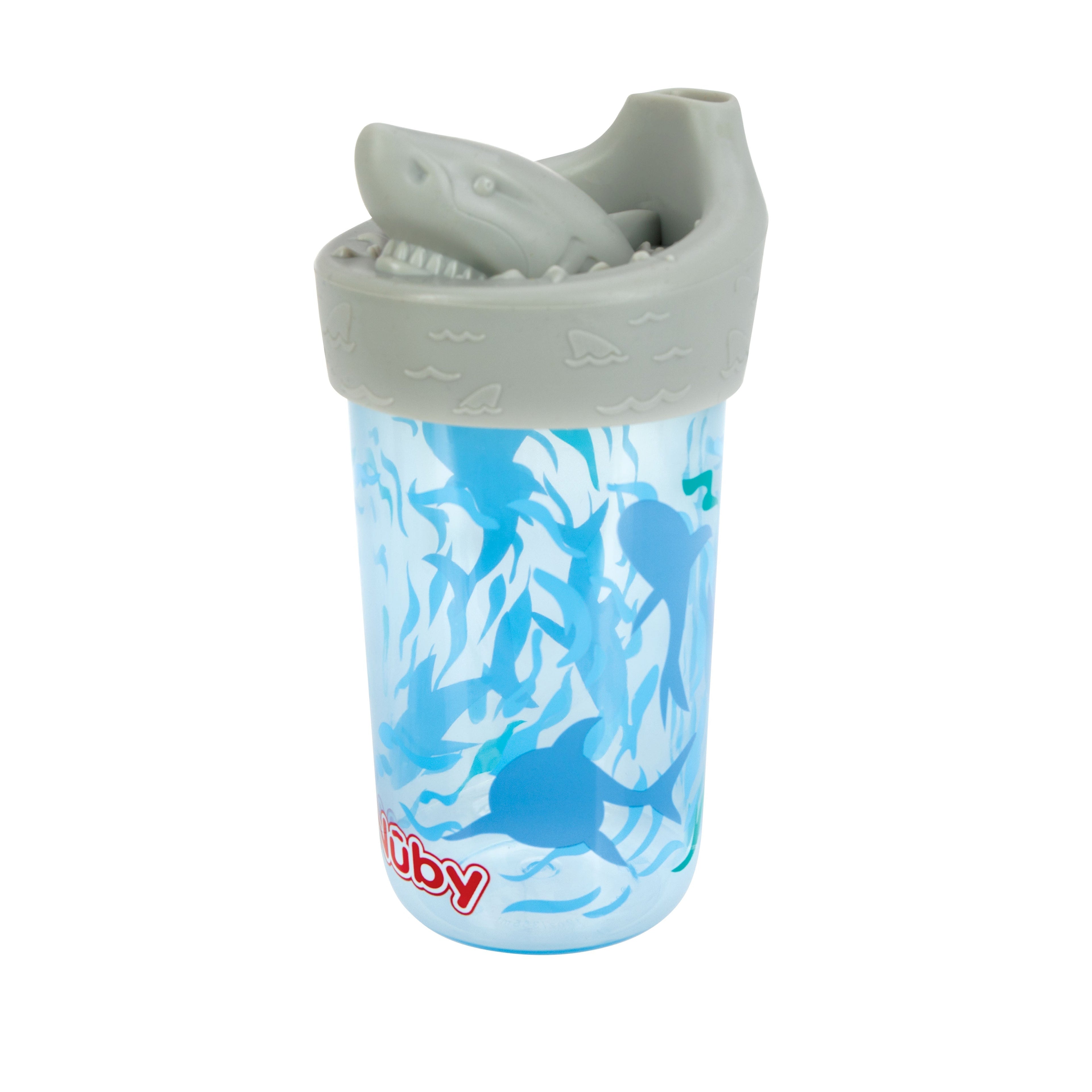 3D Character Soft Spout Sippy Cup | Grey Shark