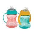 Clik-It Soft Spout Grip N' Sip Trainer Cup (2 Pack) | Aqua/Yellow