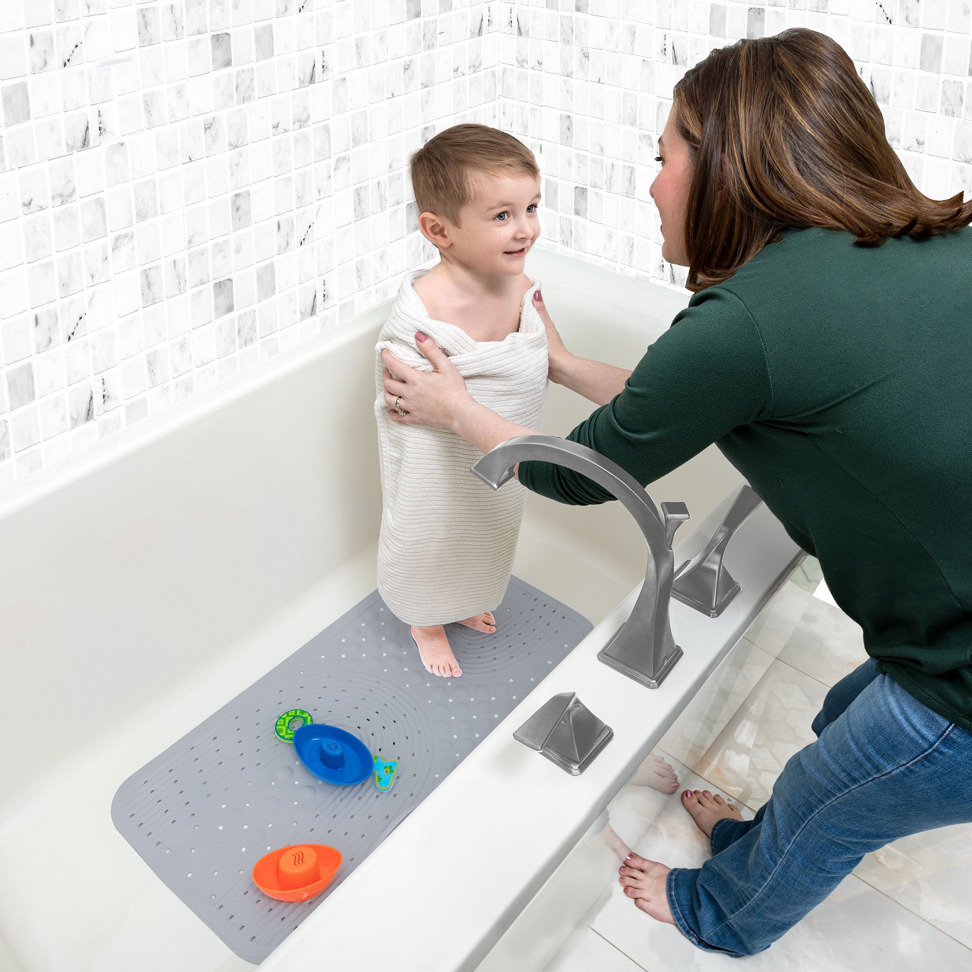 Cushioned Bath Mat | White